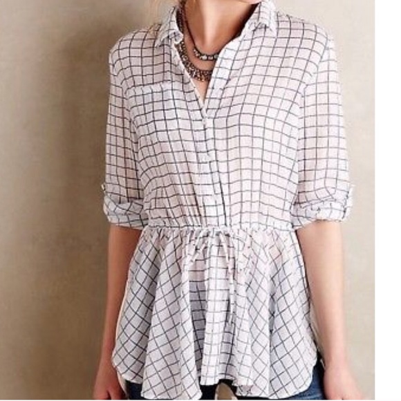 Anthropologie Tops - Anthropologie • Tie waist button down top